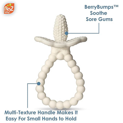 RaZbaby Silicone Baby Teether, BerryBumps Textured Silicone Soothes Babies??Sore Gums