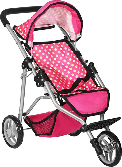 Fash N Kolor - Baby Doll Stroller with Adjustable Canopy & Toy Storage Basket