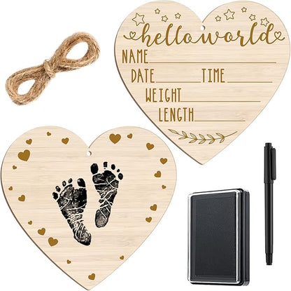 Thyle Baby Announcement Sign Wooden Baby Name Sign for Hospital