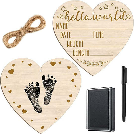 Thyle Baby Announcement Sign Wooden Baby Name Sign for Hospital