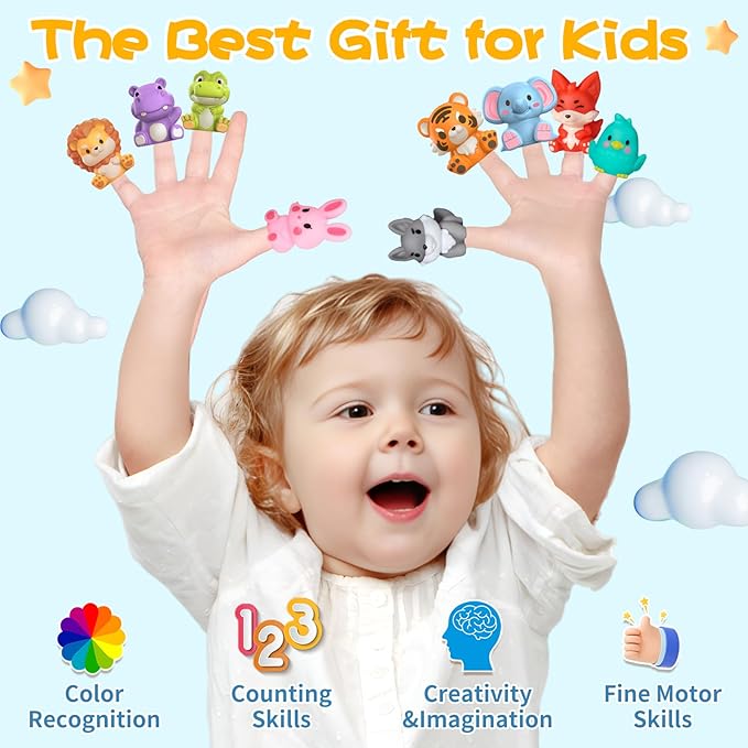 Oriate Animal Toddler Learning Toys, Sensory Learning Toys Safari Animal for Counting Sorting 20Pcs 12M+
