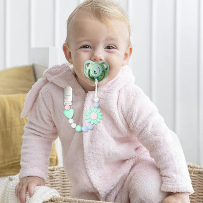 Silicone Pacifier Clip, 2 Pack Pacifier Holder for Boys and Girls