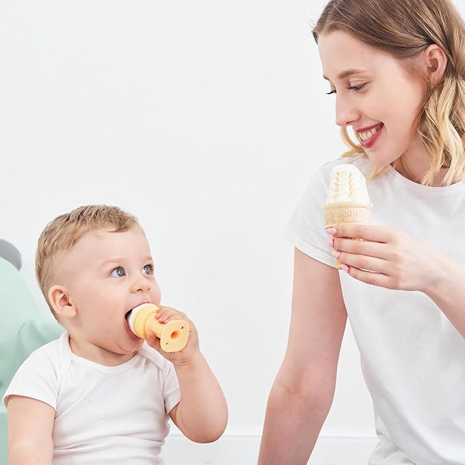 Smily Mia Freezer Teether for Babies 12-18Months,Freezable Ice Cream Toy for 6-12Months Babies 3-6Months for