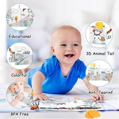 Soft Baby Books Toys, Newborn Crinkle Book 3D Baby 0-6 Months