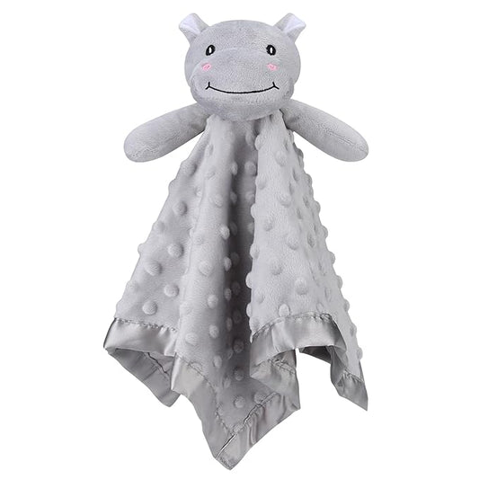 Pro Goleem Hippo Loveys for Babies, Soft Security Blanket Baby Snuggle Toy Newborn Stuffed Animals Baby Gifts for Boys and Girls 16 Inch