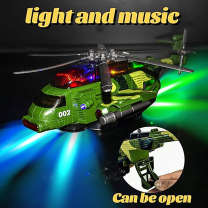 Helicopter Toys for Toddlers,Kids Airplanes Toys Musical Army Planes with Sound and Light 2 3 4 5