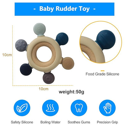 Baby Teething Toys Silicone Teethers BPA Free Silicone Rudder
