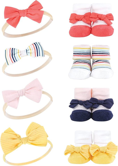 Hudson Baby Girl's Headband and Socks Giftset