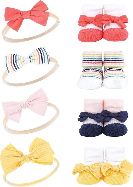Hudson Baby Girl's Headband and Socks Giftset