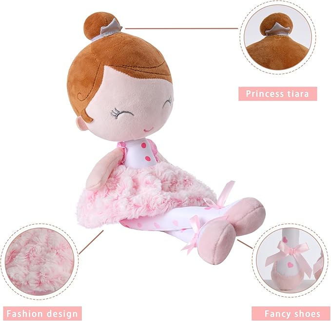 17 inch Ballerina Princess Doll Stuffed Animal for Girls Toy Set for 3 4 5 Year Old Girl Gift for Little Girl, Birthday 3-9