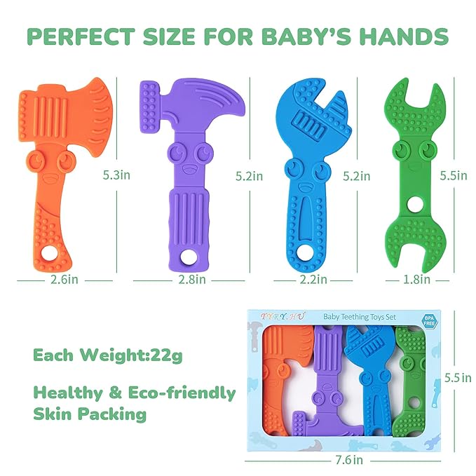 TYRY.HU Baby Teething Toys for Babies, Baby Teether Toys 4 Packs