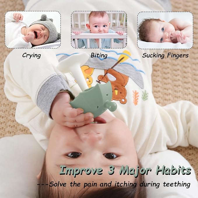 Umbrella Baby Teether with Suction Base, Seposeve Teething Toys for Babies 0-6 Months 6-12 Months 12-24 Months,