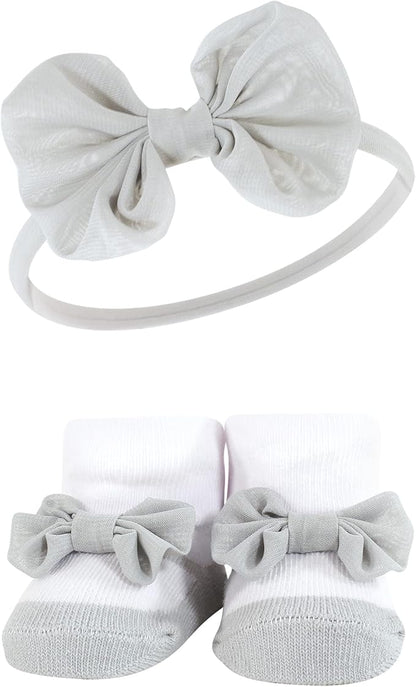 Hudson Baby Girl's Headband and Socks Giftset