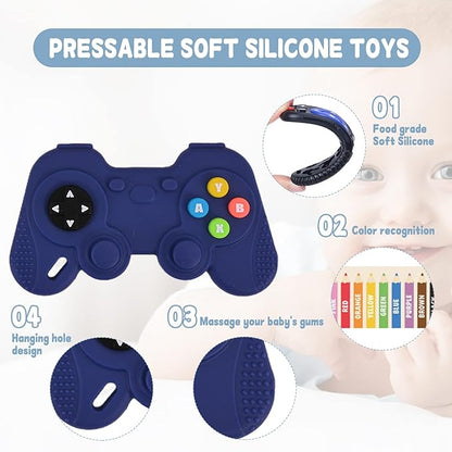 2 Pack Remote&Game Controller with Box, Silicone Teether Toys 6-12 Months 0-6 Months,