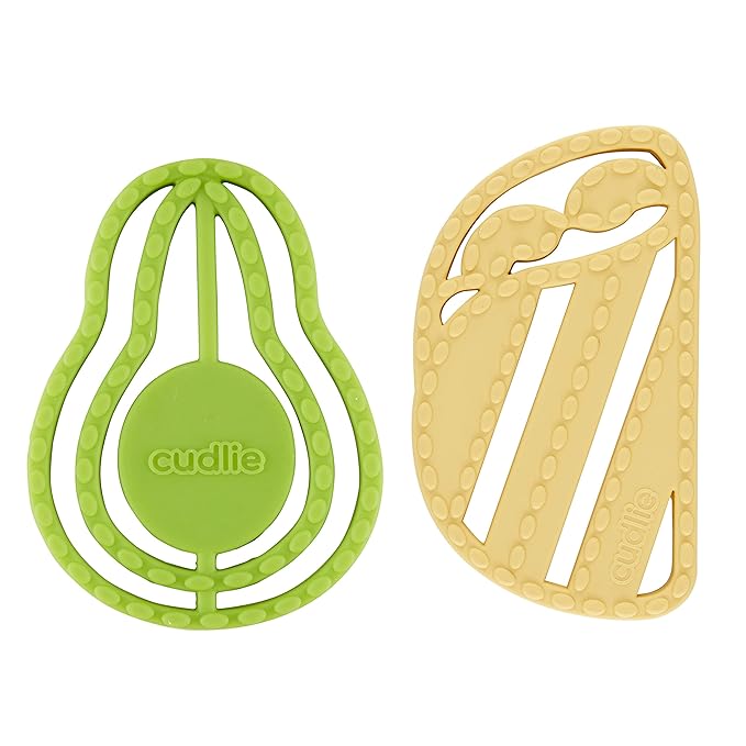 Cudlie 2-Pack Food Grade Silicone Teether - BPA Free, Fun