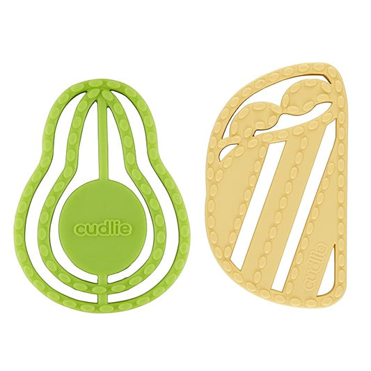 Cudlie 2-Pack Food Grade Silicone Teether - BPA Free, Fun