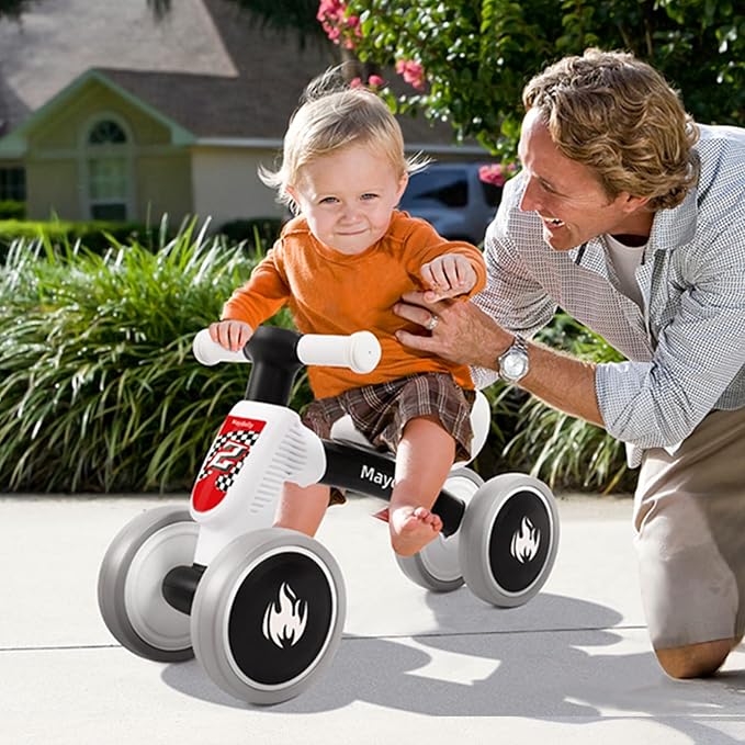Maydolly Baby Banlance Bike for 1 Year Old Boys Girls 10-24 Months 4 Wheels