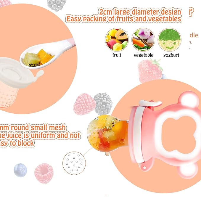 Baby Solids/Frozen Fruit Feeder Pacifier, Infant Teether Toy 4M+ 2-Pack -
