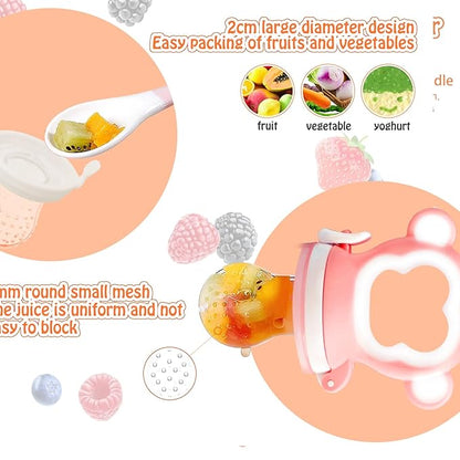 Baby Solids/Frozen Fruit Feeder Pacifier, Infant Teether Toy 4M+ 2-Pack -