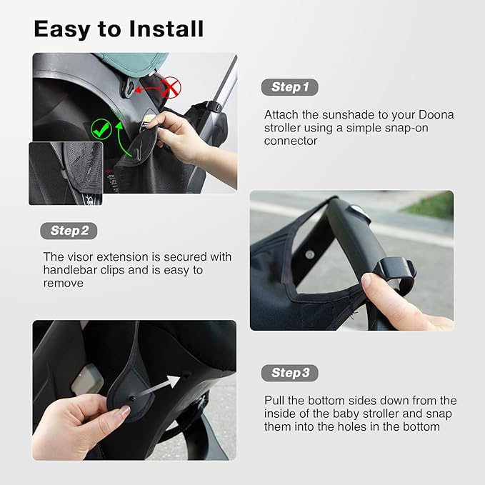 Stroller Sun Shade, Functional Sun Protection Extension Compatible with Doona car seat Stroller, 360 Sun Shade Baby Car seat UV Protection Sun Cover for Baby Pushchairs Strollers Accessories