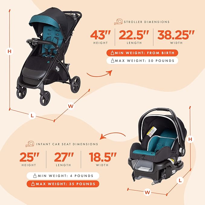 Baby Trend Tango™ Stroller Travel System with Ally™ Infant Car Seat, Veridian