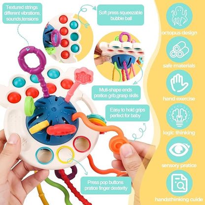 Baby Toys 6 to 12 Months,Montessori Toys for 1 Year Old Boy Girl Baby Sensory Toys for Babies 12-18 Months Pull String Toys for Birthday Gifts Infant