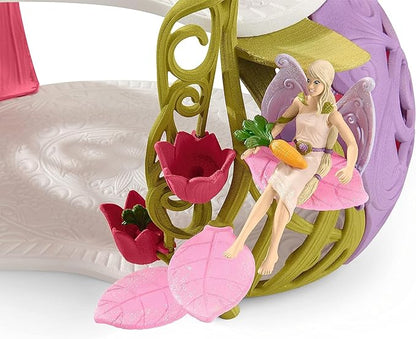Schleich bayala, Fairy and Unicorn Gifts for Girls and Boys, Glittering Flower Dollhouse with Fairy, Unicorn, and Accessories, Ages 5+
