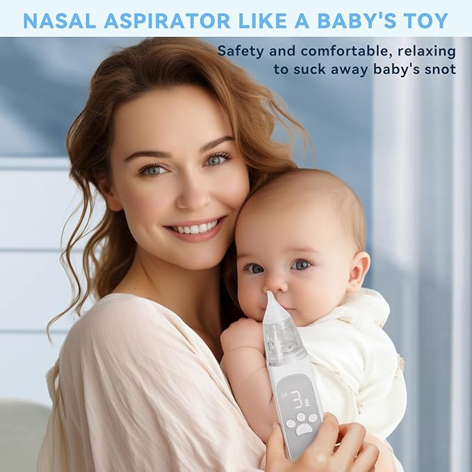Electric Nasal Aspirator, Baby Nose Sucker 3 Silicone 3 Suction