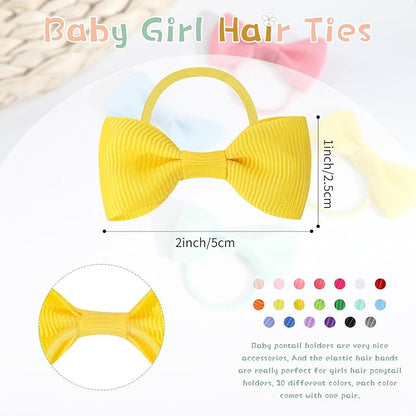 40PCS 2 Inches Baby Hair Ties, OAOLEER Toddler Hair Ties with Bows 2 Inch)