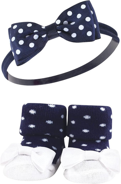 Hudson Baby Girl's Headband and Socks Giftset