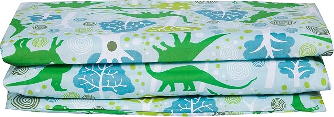 Wildkin Kids Nap Mat Cover for Boys & Girls, Sewn-in Flap Design Rest Mat Cover, Perfect for Preschool & Daycare, Fits our Vinyl Nap Mat up to 1.5 Inches Including Basic Sleep Mat (Dinomite Dinosaurs)