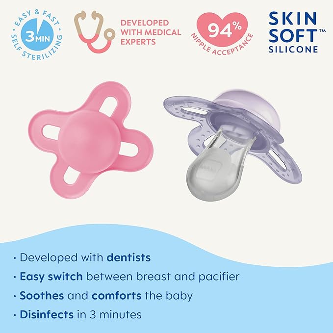 MAM Original Start Newborn Baby Pacifier, Best Pacifier for Breastfed Babies 0-3 Months 2 Count 1)