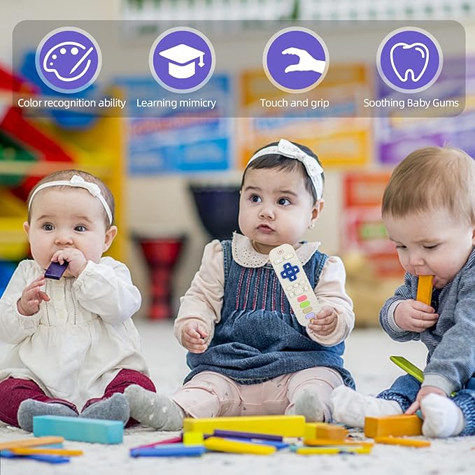 Chuya Silicone Baby Teether Toy TV Remote Control Shape Chew 3+ Months,