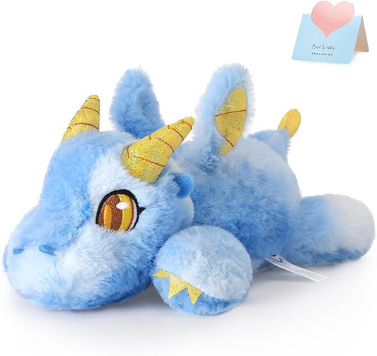 Houwsbaby 11'' Blue Dragon Stuffed Animal,Flying Dragon Plush Doll Dinosaur Stuffed Animal