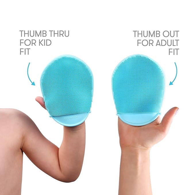 Frida Baby DermaFrida the Bath Mitt | Toddler Quick-Dry Body Bath Brush, Silicone