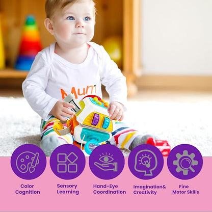 10 in 1 Busy Cube Baby & Toddler Toys, Montessori Sensory Toys for Toddlers 2 3 Year Old 18 9 12 Month
