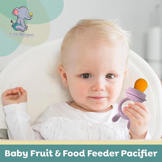 LittleWhispers Baby Teether Feeding Pacifier - Infant Fruit Feeder (Blue