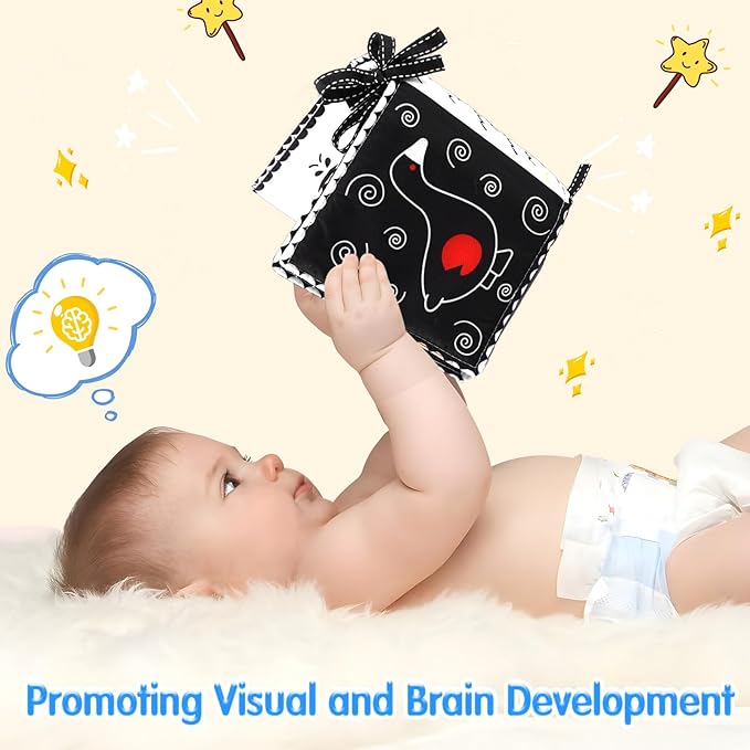 Baby Toys Black and White High Contrast Newborn Toys for 0-6, 6-12 Months
