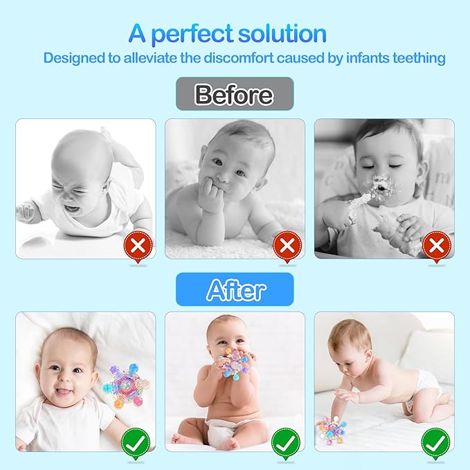 Baby Sensory Teething - Infant Teethers Montessori Toys for 0-6 6-12 Months