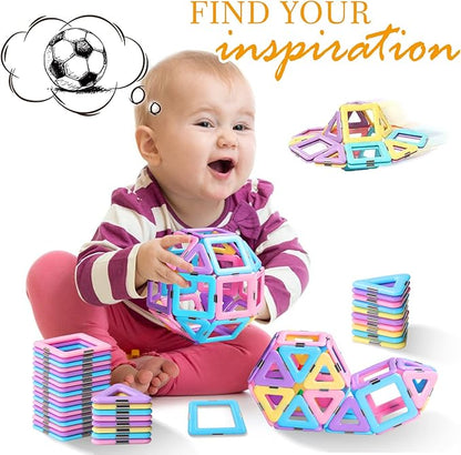 Magnetic Tiles Toys for 3 4 5 6 7 8+ Year Old Boys Girls Upgrade Macaron Castle Blocks Building Set for Toddlers STEM Creativity/Educational Toys for Kids Age 3-6 Christmas Birthday Gifts