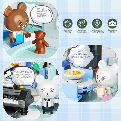 Friends House Building Block Set, Bear Room Small Brick Model 8+ 1165