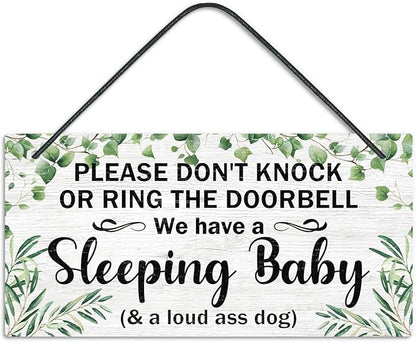 Putuo Decor Baby Sleeping Door Sign For Front Door PVC