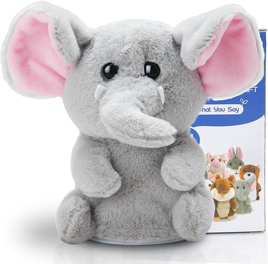 HOMILY Talking Baby Elephant, Repeats What You Say Plush Animal Toy Electronic Hamster Mouse for Boys