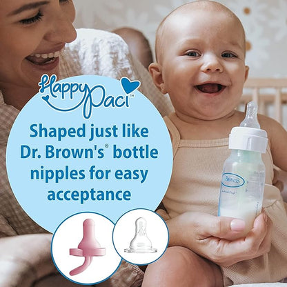 Dr. Brown's HappyPaci 100% Silicone, Newborn Baby Pacifiers 0-6 Months 6 Pack
