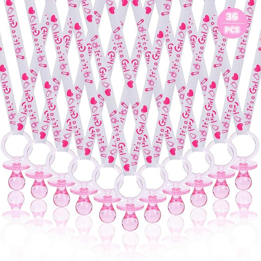 36 Baby Shower Pacifiers Necklace, Acrylic Pacifier Necklace