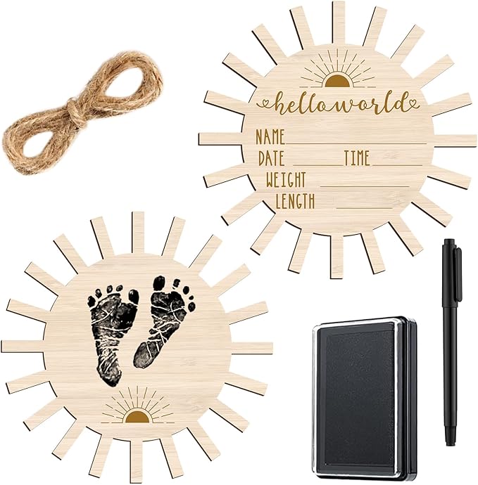 Thyle Baby Announcement Sign Wooden Baby Name Sign for Hospital