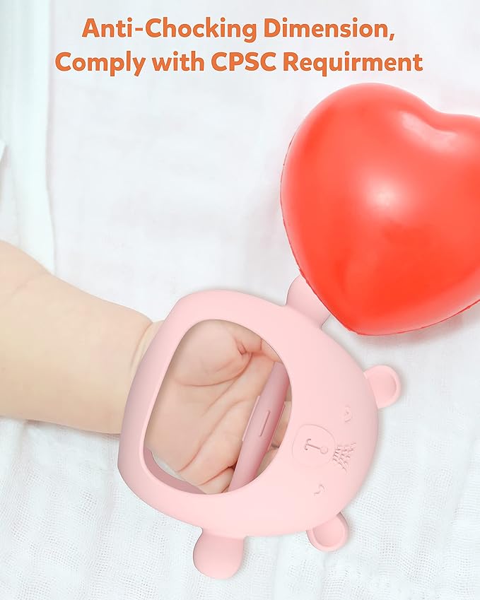 Teething Toys for Babies 0-6 Months, Never Drop Silicone Baby Teether