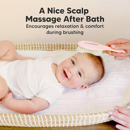 KeaBabies Hair Brush - Soft Goat Bristles Baby Brush, Cradle Cap Brush