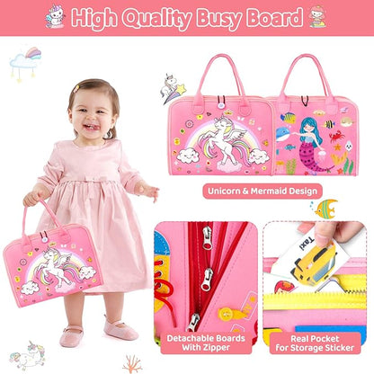 HONGDDY Busy Board Montessori Toys for Toddler, Sensory Board Toy