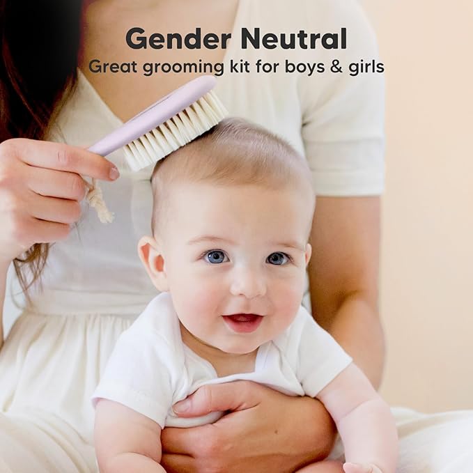 KeaBabies Baby Hair Brush with Soft Goat Bristles, Cradle Cap Brush
